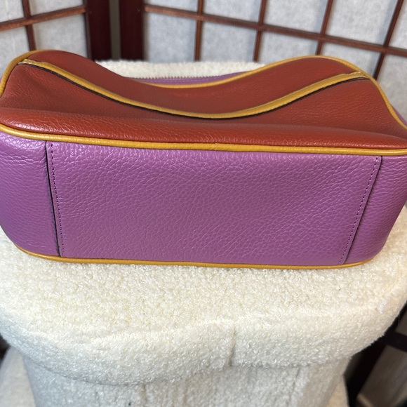 Coach Two-Tone Leather Crossbody Bag in Brown and Purple - Picture 9 of 10